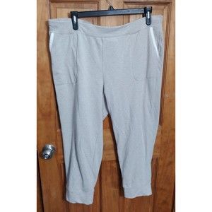Zenergy Chicos Womens Sweat Pants Sz 4 Joggers Beige Cropped Stretch Waist 1X